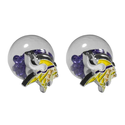 Minnesota Vikings Front/Back Stud Earrings NFL Football Jewelry Cover