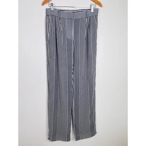 Michael Michael Kors Striped Wide Leg Career Pants Navy Blue White Small - Picture 1 of 10