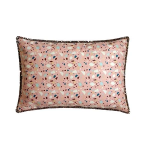 Pink Lumbar Pillow Cover, 12"x16" Faux Leather Cushion-Terrazo Fun Pink - Picture 1 of 3