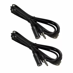 2 Pack 6' ft. 3.5mm Stereo Male to 3.5mm Stereo Female Headphone Extension Cable - Picture 1 of 3