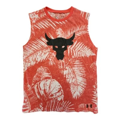 NWOT Under Armour Sleeveless Tank Top Shirt Youth Boys Size Large Orange Loose - Image 1 of 4