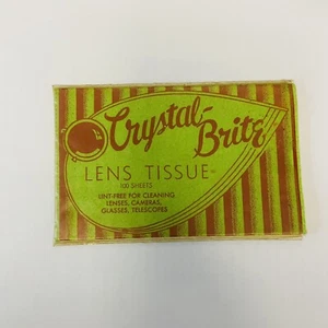 VTG Camera Lens Cleaner CRYSTAL-BRITE 1950s Lint Cleaning Tissue 70% Full Pkg - Picture 1 of 7
