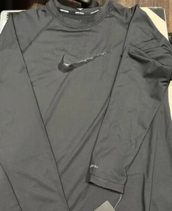 Nike schwarz Swoosh Langarm Dry Fit - Schwimmen UPF 40 Small Damen neu mit Etikett - Bild 1 von 3