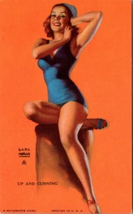 MUTOSCOPE PINUP - "UP AND CUNNING" - MORAN - AP-UG - VINTAGE ARCADE CARD - Picture 1 of 2