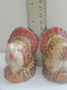 Thanksgiving Turkey Figurine Decoration Salt Pepper Shakers Holiday Table Decor - Picture 1 of 17
