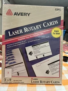 FREE SHIP. Avery Large Rotary Cards Laser/Inkjet 3 x 5 White 150 Cards - 05386 - Picture 1 of 2