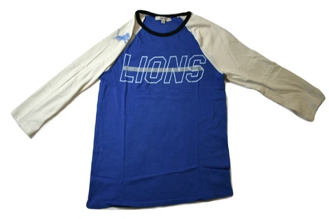 Junk Food Mens NFL Detroit Lions Vintage Contrast Shirt New XS, S, M, L, XL, 2XL Cover