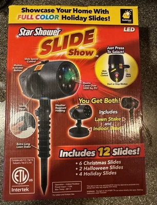 Star Shower Slide Show led Light Projector Includes 12 Full Color Holiday Slides - Image 1 of 4