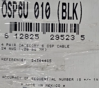 Cable de red inundado Belden OSP6U 24/4P CAT6 UTP planta exterior OSP negro/100 pies Foto 1 de 4