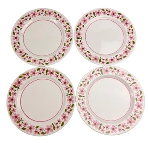 Mikasa Mediterrania Petals Small Salad Plates Set Of 4 Pink Flowers Retro 7 5/8" - Picture 1 of 15