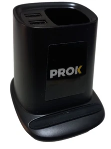 Prok Multi Function Wireless Charger 3 in 1 USB Pen Holder Qi 10W - Photo 1 sur 3