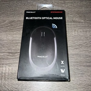 MACALLY Wireless Bluetooth Optical Mouse - Black New - Picture 1 of 2