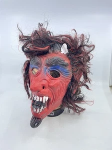 Devil Demon Satan Evil  Mask Adult Latex Unbranded Vintage - Picture 1 of 10