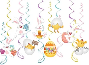 Easter Party Decorations Streamers - 13Pcs Cute Bunny Eggs 13PCS - Picture 1 of 7