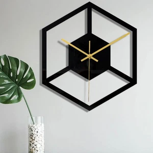 Acrylic Clock Decor Creative Hexagon Wall Clock Home Decoration Clock Decor - Picture 1 of 7