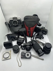 Lotto 6 fotocamere (così come sono, non testate, senza batterie, solo ricambi) + bustine obiettivo - Foto 1 di 18