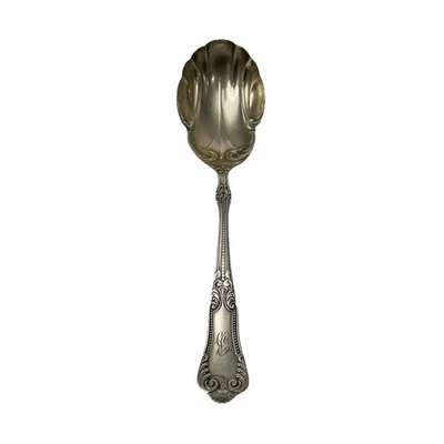1847 Rogers Bros A1 Oneida Silver plate Grapefruit Spoon "B" Monogram Scrolls - Image 1 of 4