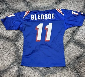 Vintage Drew Bledsoe New England Patriots Jersey Champion Blue Men’s Size 48 XL - Picture 1 of 10