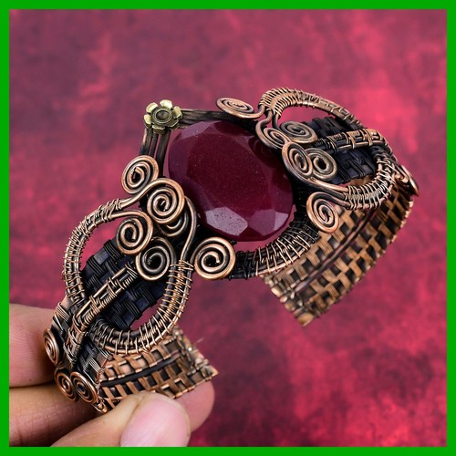 VALENTINO Affare Pasqua Kashmir Rubi pietra rame art deco fiore filo avvolgente bracciale gioielli