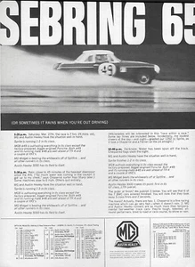 1965 MG MGB Original Racing Print Ad - Picture 1 of 1