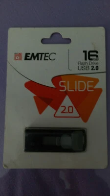 Flash Thumb Drive Emtec 16 Gb USB 2.0 Photos APN Musics MP3 Videos - Image 1 of 2