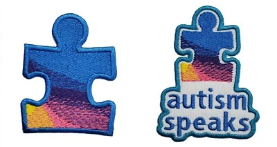 Autism Speaks Puzzle Piece Awareness Ribbon Embroidered Iron On Patch Gifts Fund - Image 1 of 4