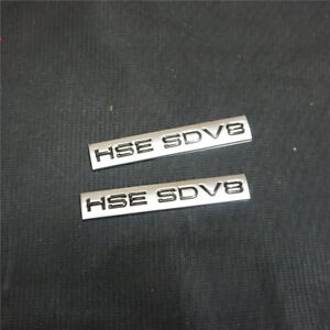 2PCS Matte Silver HSE SDV8 Metal Decal Emblem Badge Sticker Motors Car 3D Engine