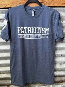 Til Valhalla Project Blue t-shirt Patriotism Unwavering Support of Country Sz S - Picture 1 of 6
