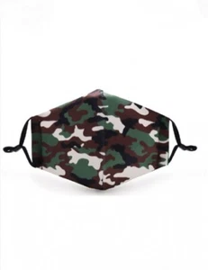 CAMOUFLAGE Graphic Print Face Mask with PM2.5 Filter Pocket - Bild 1 von 3