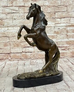 Captivating Thoroughbred Rearing Horse Bronze Statue Equestrian Farm Decor Gift - Picture 1 of 10
