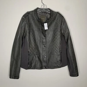 Neu mit Etikett Maurices Damenjacke Übergröße 2 grau Kunstleder Reißverschluss kragenlos - Bild 1 von 8