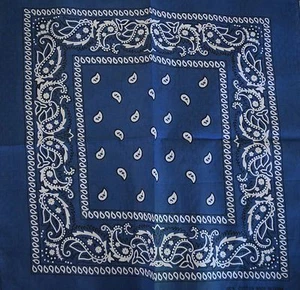 1x 100% Cotton 'BLUE Paisley' BANDANA (55cm x 55cm) - Imagen 1 de 7
