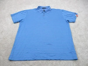 Nike Polo Shirt Adult 2XL XXL Blue Green Striped Golf Golfer Tiger Woods Mens - Picture 1 of 14