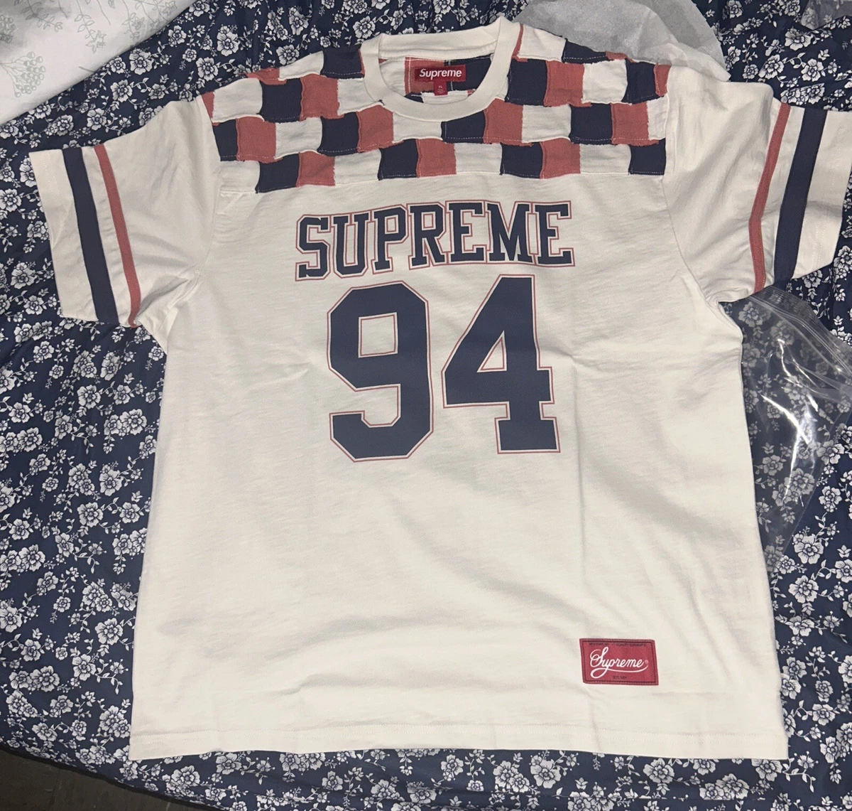 Supreme Patchwork Yoke Football Top StonE IN HAND | eBay