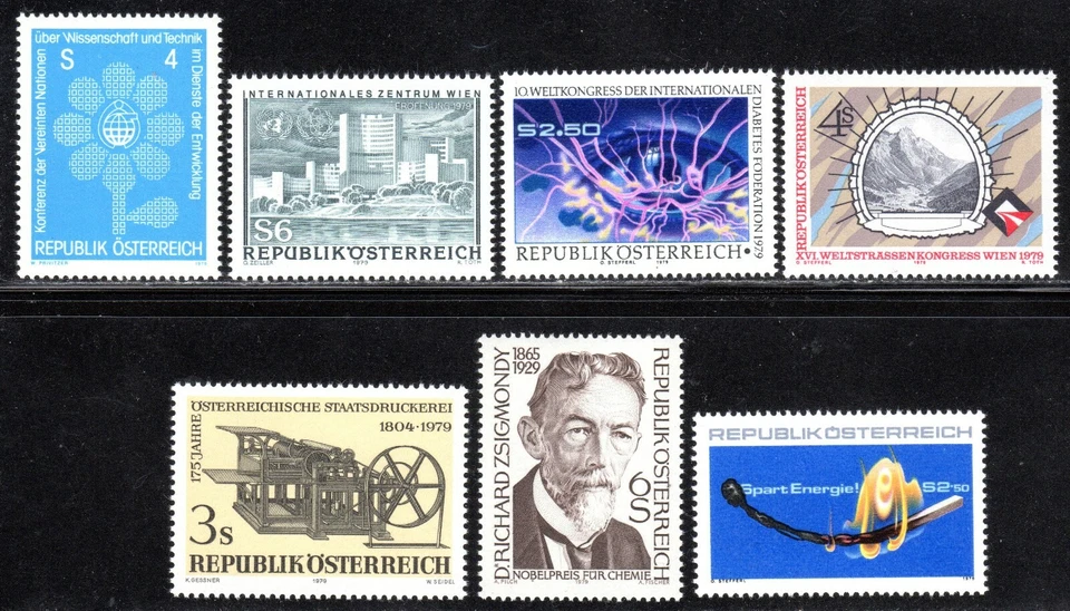 1979 Austria SC# 1128-1134 - 7 Different Stamps - M-NH - Image 1 of 1