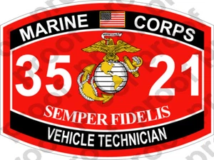 STICKER USMC MOS 3521 VEHICLE TECHNICIAN ooo USMC Lisc No 20187 - Picture 1 of 1