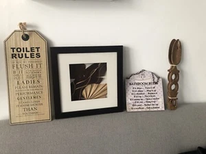 Wall Hanging/Toilet Rules Sign Salad Spoons - Picture 1 of 2