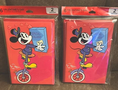 2 6-Pack ( 12 TOTAL) Hallmark Disney Mickey Minnie Mouse Valentine's Day Cards - Image 1 of 4