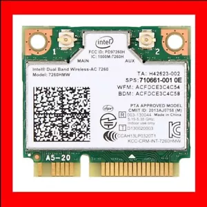 HP EliteBook 840 ZBOOK 14 15 17 Intel 7260 AC 7260HMW 710661-001 Wireless card - Picture 1 of 1