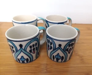 4er Set Blau & Weiß Tassen Espressotassen Tassen Made In India Handbemalt - Bild 1 von 5