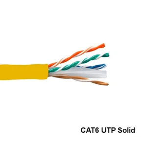 Kentek gelb 1000' CMR UTP Cat6 solides Ethernet Bulk Kabel 23AWG 550MHz Netzwerk - Bild 1 von 1