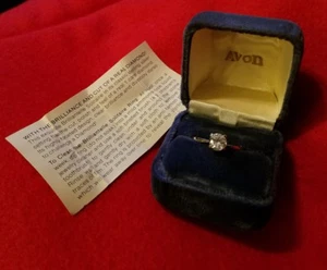 Gebrauchte AVON gemarkt Sterling klar Brilliantelle Solitär Verlobung Größe 8 - Bild 1 von 12