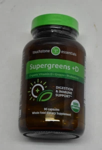 Touchstone Essentials Supergreens +D 90 Capsules Digestion Immune Support - Picture 1 of 6
