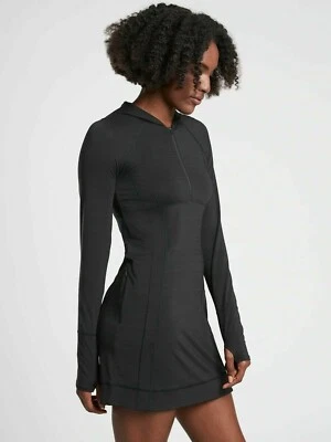 ATHLETA Pacifica Illume Coverup Beach UPF Dress Black PXS PETITE XS #657895 NEW - Image 1 of 4