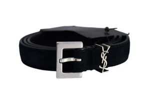SAINT LAURENT Cintura Donna SKINNY PELLE SCAMOSCIATA YSL-LOGO YSL IT80 US32 - Foto 1 di 12