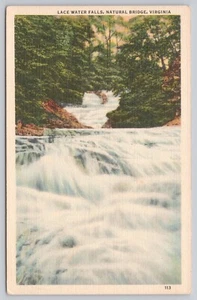 Lace Water Falls Natural Bridge Virginia Linen Postcard - Picture 1 of 2