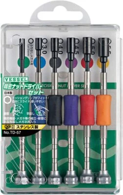 Vessel (VESSEL) Precision nut driver set 6 pieces TD-57 - Image 1 of 4
