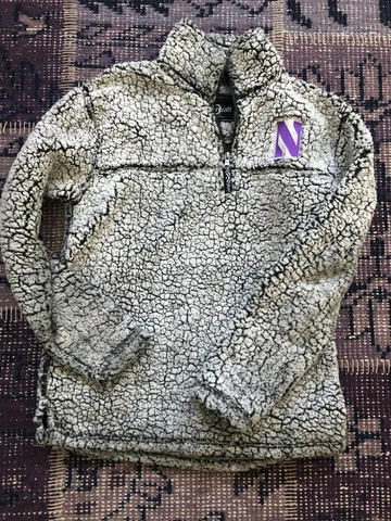 Northwestern Wildcats Women's XS Sherpa Fuzzy Fleece Quarter Zip Jacket Cover