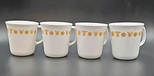 Juego de 4 tazas de café Corelle Corning Butterfly doradas con mango en D EE. UU. 3,75" - Imagen 1 de 12