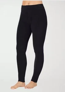 Cuddl Duds leggings donna in pile elasticizzato nero piccolo, prezzo al pubblico consigliato $34 - Foto 1 di 7